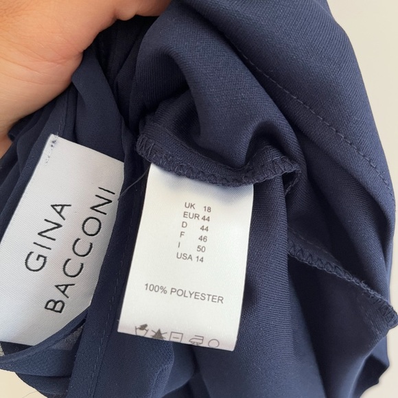 LUXURY GIFT FOR MOM | Gina Bacconi Navy Blue Dress, Elegant - Picture 7 of 9